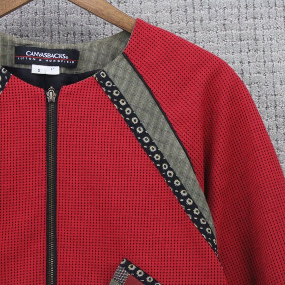 Vintage CANVASBACKS LUTTON & HORSFIELD Sweater Womens Small S Red Cropped Rare - Picture 2 of 9